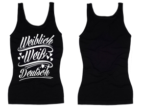 Frauen Top - weiblich/weiß/deutsch - schwarz/weiß Frauen Top - weiblich/weiß/deutsch - schwarz/weiß