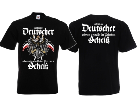 Frauen T-Shirt - Ich bin als Deutscher geboren - Ich schulde der Welt einen Scheiß! - Motiv 2 Frauen T-Shirt - Ich bin als Deutscher geboren - Ich schulde der Welt einen Scheiß! - Motiv 2