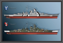 Holzschild - 12x18cm - Deutsche Kriegsmarine - Bismrack & Tirpitz