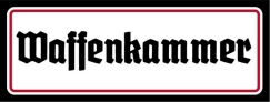 Blechschild - 27x10cm - Waffenkammer - schwarz/weiß/rot