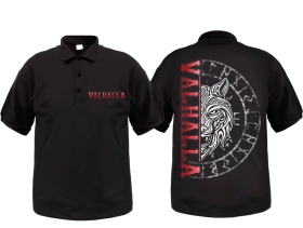 Polo-Shirt - Wolf of Valhalla - schwarz