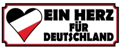 Blechschild - 27x10cm - Ein Herz für Deutschland