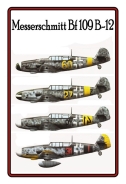 Holzschild - 12x18cm - Messerschmitt Bf109 B-12