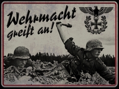 Blechschild - 30x40cm - Wehrmacht greift an