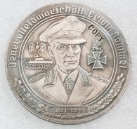 Medallie - Erwin Rommel - Generalfeldmarschall - silbern - Sammleranfertigung
