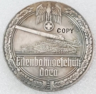 Medallie - Eisenbahngeschütz Dora - silbern - Sammleranfertigung