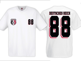Frauen T-Shirt - Fußball - Deutsches Reich - Trikot 88 - Motiv 1 - weiß Frauen T-Shirt - Fußball - Deutsches Reich - Trikot 88 - Motiv 1 - weiß