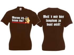 Frauen T-Shirt - Warum ich braun bin? 2 - braun Frauen T-Shirt - Warum ich braun bin? 2 - braun