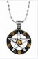 Halskette - Pentagramm - orange Steine