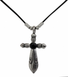 Halskette - Kruzifix mit Stein