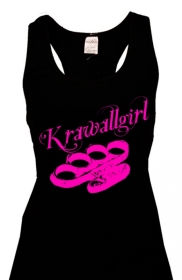 Frauen Top - Krawallgirl - schwarz/pink