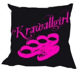 Kissen - Krawallgirl - schwarz/pink Kissen - Krawallgirl - schwarz/pink