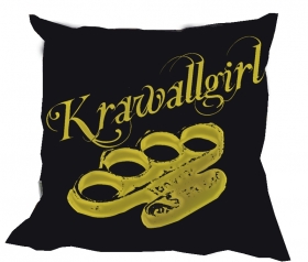 Kissen - Krawallgirl - schwarz/gold Kissen - Krawallgirl - schwarz/gold