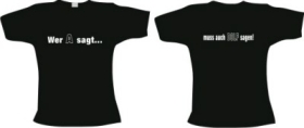 Frauen T-Shirt - Wer A sagt, muss auch Dolf sagen - Motiv 1 Frauen T-Shirt - Wer A sagt, muss auch Dolf sagen - Motiv 1