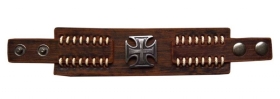 Armband - Braun - Eisernes Kreuz - mit Geflecht