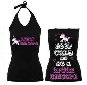 Frauen Neckholder Top - Aryan Unicorn - Motiv1 - schwarz Frauen Neckholder Top - Aryan Unicorn - Motiv1 - schwarz