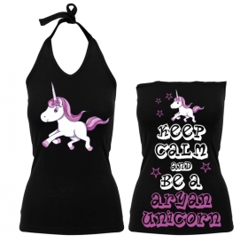 Frauen Neckholder Top - Aryan Unicorn - Motiv2 - schwarz Frauen Neckholder Top - Aryan Unicorn - Motiv2 - schwarz