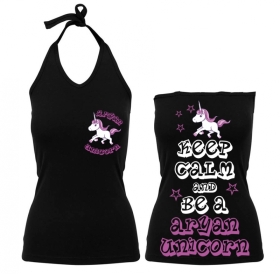 Frauen Neckholder Top - Aryan Unicorn - Motiv3 - schwarz Frauen Neckholder Top - Aryan Unicorn - Motiv3 - schwarz
