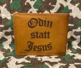 Leder Geldbeutel - Odin statt Jesus