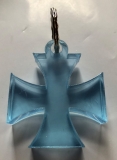 Schlüsselanhänger - Eisernes Kreuz - transparent/hellblau - groß