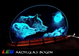 LED Acryl-Glas Bogen - Wölfe unter dem Mond