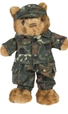 Anzug für Teddybär - flecktarn - klein
